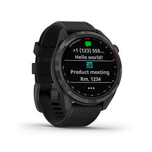 Wearable4U Garmin Approach S42 Premium GPS Golf Watch Gunmetal Black Silicone Band