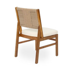 Christopher Knight Home 3-Piece Outdoor Bistro Set, Acacia Wood Patio Dining Set with 27.5" Round Table & 2 Light Brown Wicker Chairs with Cream Cushions, Teak Finish Balcony Furniture for Garden