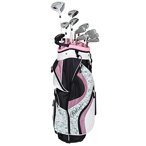 Founders Club Women's Ladies Complete Golf Set (16 Piece) Standard or Petite Length Right Handed Rose