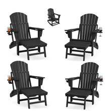 Rocking Adirondack Chairs Set of 4, Folding All-Weather HDPE Outdoor Chair