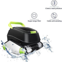 KANGJIEM Cordless Robotic Pool Cleaner, Intelligent Sport Robotic Cleaner Automatic Pool Vacuum with 90 Mins Runtime & Powerful Motors, Underwater Cleaner