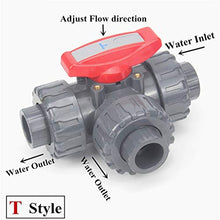 Garden Tap Connector Water Pipe Connectors, 1pcs Three-Way Ball Valve Inner 20-50mm L/T Type Multiple Control Valve(T Style,DN50(63mm))