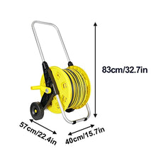 Garden Hose Reel Cart with Wheels and Hose, Garden Hose Cart witn Quick Connectors and Adjustable Nozzle (With 80m Hose)