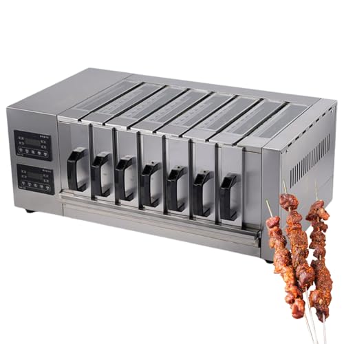 Electric Drawer Barbecue Meat Machine,3/5/7 Layer Multifunctional Commercial Drawer Barbecue Grill with Top Viewing Window & Oil Drain Pan,Stainless Steel Barbecue M(size_name-7 Layer)