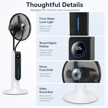 WAMJ AQDY Misting Fan with 0.53 Gal Tank, Remote, 85W, 3 Speeds and Timer