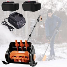 UILMLIO Cordless Snow Blowers, Electric Snow Sweeper with 2 Batteries, Adjustable Handle, Battery Powered Snow Shovel, Small Hand Push Snow Removal