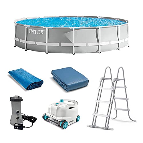 Intex Prism Frame Above Ground Pool Set with Accessories Blue