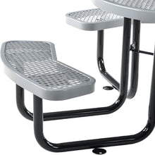 Global Industrial 46" Round Picnic Table, Expanded Metal, Gray