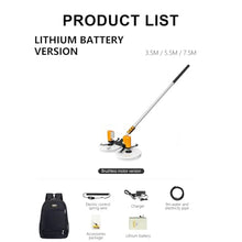11Ft/18Ft/24Ft Glass Water Fed Pole Kit, Dual Heads Solar Panel Cleaning Brush, 4 Water Outlets, Cleaning Rotating Brush for Roof, Window, Photovoltaic Panel(Lithiumbattery-3.5m)
