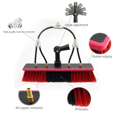 NYMFEA Solar Panel Cleaning Brush and Pole,Photovoltaic Panel Cleaning Trucks Windows Water Fed Extendable Brush Roof Cleaning Tools Conservatory roof Cleaner,7.2m/24ft