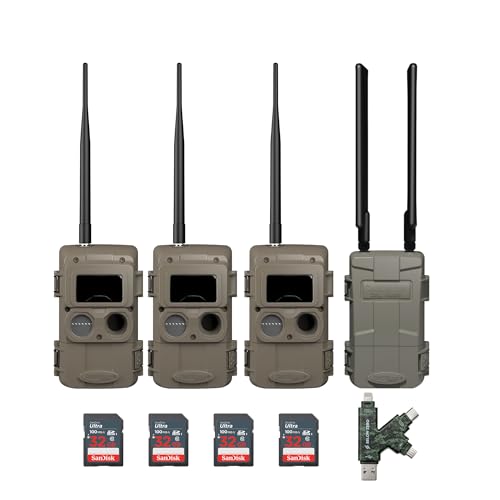 Cuddeback CuddeLink Wireless 3rd Gen Trail Cameras Bundle with Cell Home, 32 GB Memory Card, and Card Reader (3-Pack)