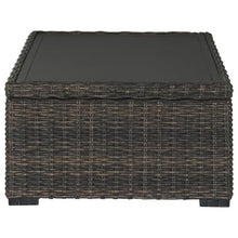 BOWERY HILL Patio Coffee Table, 48 in x 30 in x 16 in, Aluminum Frame with Resin Wicker Base, Brown Finish, Outdoor Coffee Table with Lower Shelf, Weather-Resistant for Patio or Garden Use