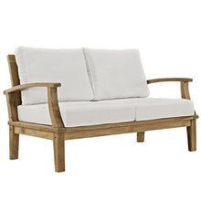 ModwayEEI-1144-NAT-WHI-SETMarina Premium Grade A Teak Wood Outdoor Patio Loveseat Natural White