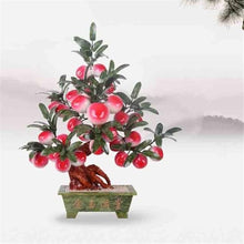 YXIANG56Q Fake Plants Artificial Bonsai Tree, Jade Carved Peach Office Desk Shelf Bedroom Living Room Decor Bonsai Tree