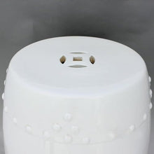 Ceramic Garden Stool Decorative Garden Stools Ceramic Stool Cooler Pier Drum Stool White Round Surface Porcelain Stool Dressing Stool Shoe Changing Stool Porcelain Pier Patio Furnishings Garden Stool