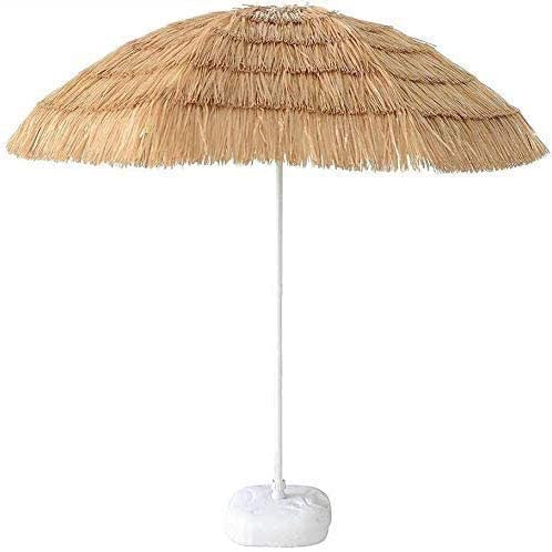 RWGOVLU Beach Umbrella Outdoor Straw Umbrella Beach Parasol Patio Garden Umbrella Sun Shade Tilting With Steering Umbrella