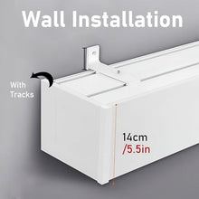Heavy Duty Aluminum Window Cornice Box with Tracks, Extra Long Curtain Rail Cornice Boards Frame for Bedroom Living Room Decor - 1.5m/4.9ft,Wall Mount-1.2m/3.9ft