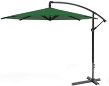 Parasol Cantilever Garden Hanging Umbrella Adjustable Angle - Main Pole Thickened - With Crank - Waterproof Shade Fabric for Outdoor Sunshade And Weatherproof (Dark Green 3m iron)