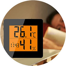HUSHHAAMPP Wall Clock, Digital Thermometer Hygrometer Electronic LCD Temperature Humidity Meter Weather Station Indoor Outdoor Clock