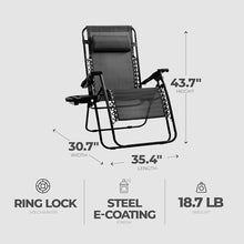 Four Seasons Courtyard Sunny Isles XL Zero Gravity Chairs, Black, 3-Pack