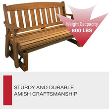 Amish Casual Heavy Duty 800 Lb Mission Pressure Treated Porch Glider (4 Foot, Cedar Stain)