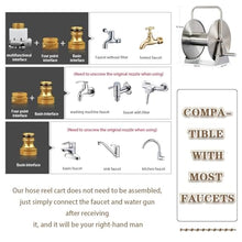 Heavy Duty Hose Reel Truck Kit, Household Stainless Steel Hose Mobile, Gardening Pipe Storage Rack (Hose Reel+40m Pipe)