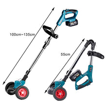 Electric Lawn Mower, Portable Adjustable Efficient Field Mower, Multifunctional Folding Hand Push Lawn Mower, with Dual Wheel Assist and LED Power Display, for Garden Lawn Repair and Maintenance