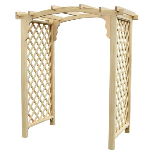 Keystone Amish Co. Newberry Pressure Treated Pine Garden Arbor, Heavy Duty Outdoor Archway Trellis, Amish Crafted, Made in USA, 4-Foot, Unfinished