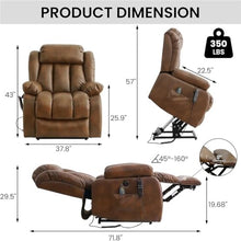 HTERWQEA Dual Motor Power Lift Recliner with Heat, Massage & Lay Flat