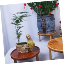 YYBOES Solid Wood Flower Stand Plant Pedestal Wooden Crafts Rustic Plant Stand Bonsai Pot Pedestal Wood Pedestal Stand Household Vase Stand Flower Pot Holder Planter Stand for Home