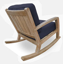 Douglas Nance Somerset Solid Teak Patio Deep Seating Club Rocker-Navy