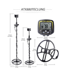 Gold Detectors, ATX880 Underground Metal Detector Gold Nugget Finder with Depth Scanner and PinPointer,for Treasure Hunting