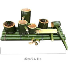 GenSDH Solar Water Fountain Pump Kit, Bamboo Water Feature, Zen Garden Bamboo Fountain, Feng Shui Outdoor Indoor Water Fountain, for Patio Backyard Yard Pond, 2,10(80cm/31.4in)