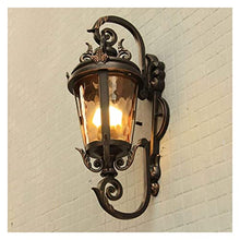 ALDEPO Wall Lamp 1-Light Outdoor Exterior Wall Down Lantern Corridor Sconce Traditional Porch Patio Lighting Fixture with One E27 Base, Water-Proof, Cast Aluminum Housing, Glass Panels (Color : XL)