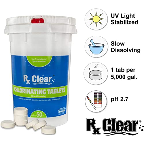 Rx Clear 3" Inch Stabilized Chlorine Tablets 1200 Lbs White