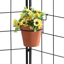 TBNLASS Black Metal Wire Hanging Flower Pot Stand Suitable For Lattice Wall Set Of 6
