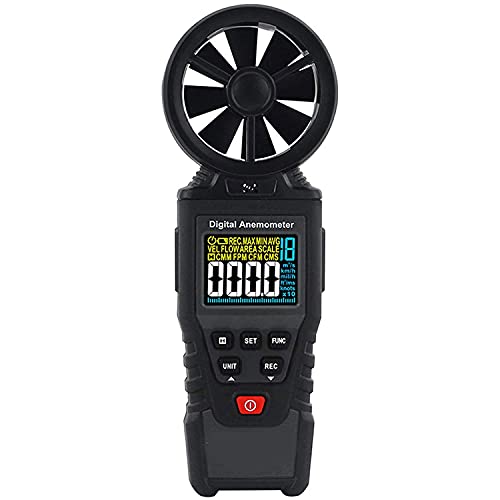 CARUTU Handheld Anemometer, high-Precision Thermal Anemometer, Wind Flow Tester, Wind Speed Measuring Instrument
