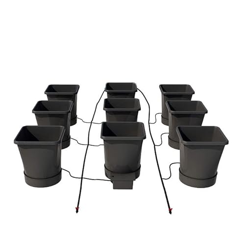 AutoPot 9Pot XL Self-Watering Hydroponic System with 6.6 Gallon Pots Black