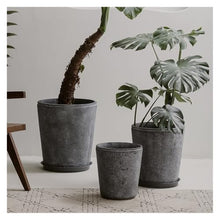 WOAITIANTIAN Flower Pots Straight Slant Round Cement Plant Pot Wide Mouth Home Large Diameter Flower Pots(Large)