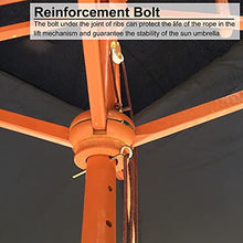 QZQHNYJ Parasol Garden Patio Umbrella Black Square Shade Umbrella with 4 Ribs, Non-Fading Waterproof Market Parasol with Wooden Pole for Water Park Lawn Beach