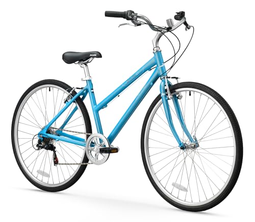 Firth Sports CT Explorer 7 Speed Women's 700C Hybrid Bicycle Lightweight Aluminum Alloy Frame Light Blue