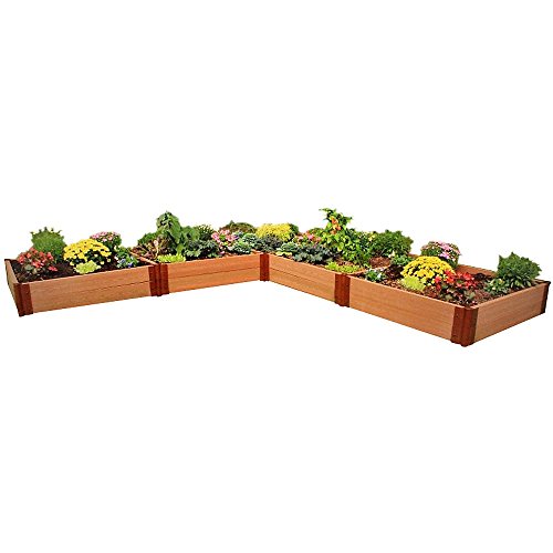 Frame It All Tool-Free Classic Sienna Raised Garden Bed ‘L’ Shaped 12' x 12' x 11” – 2” Profile