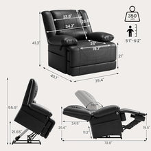 KTYUERGHK Dual Motor Power Lift Recliner with Heat Massage, Black