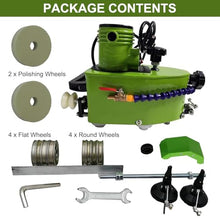 WEIZIIA Glass Grinder Grinding Edging Machine, Electric Small Glass Grinding Edging Machine with 8 Diamond Wheels, Straight Round Bevel Edge Trimmer Grinder Glass Edger Tool 8000rpm,Green