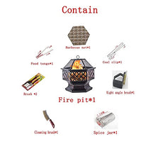 Garden Fire Pit Outdoor Party BBQ Fire Pit Table Wood Burning Grill Bowl 2 in 1 Fireplace for Bonfire Barbecue in Wild with Grill Grate for Patio Backyard with Spark Screen Grill Barbecue Rack