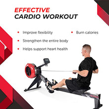 Stamina X AMRAP Rower Machine with Smart Workout App - Foldable Rowing Machine, Black, Red