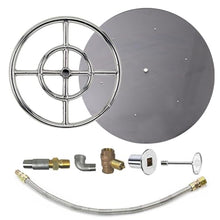 Spotix AFG Match Lit Fire Pit Burner Kit (SS-FR-12KIT-PAN-LP-MSCB), Round, 12-Inch Burner, 18-Inch Flat Pan, Propane, Polished Chrome, with Flange, Key, Valve, Flex Line and Fittings