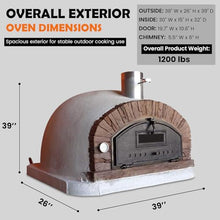 Authentic Pizza Ovens Buena Ventura Sierra Premium Wood-Fired Pizza Oven, Handmade in Portugal, Triple-Insulated Brick Oven, Drop-Down Door, Stainless Steel Chimney, Thermometer & Baking Dish Included