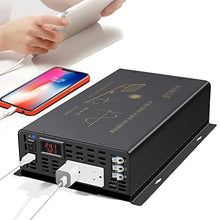 3000Watt Pure Sine Wave Power Inverter 24VDC to 120VAC 6000W Peak Built-in Soft Starter Dual AC Outlets 2× 2.4A USB Port &Hardwire Terminal Off-Grid Solar Converter RV Trucks (U5-300024)