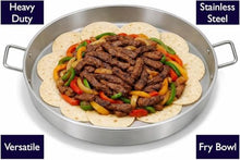 Stainless Steel Concave Comal Grill Stove + 3 Pan Steam Table-High Pressure Propane Cooker-Taco Cart-Discada Grill Bowl Mexican Style Wok-Complete with Hose & Regulator-Ideal for Commercial & Home